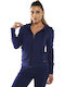 Bodymove Women's Hooded Cardigan Navy Blue