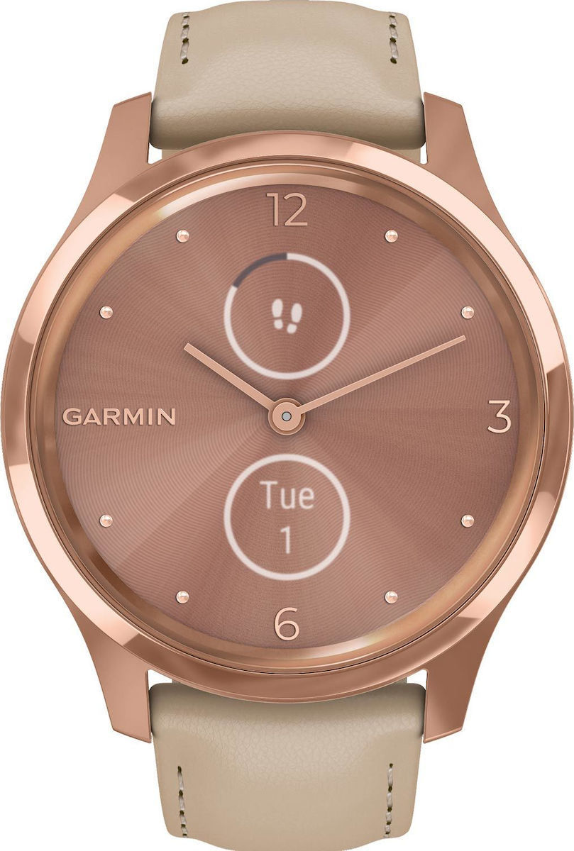Garmin Vivomove Luxe – Boîtier Or Rose 18K PVD, Bracelet Argent – Occasion (défaut)