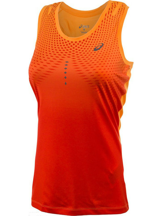 ASICS Kadin Damen Sportlich Bluse Ärmellos Orange