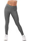 Women's Long Training Legging Shiny Gray