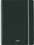 Next Spiral Notebook Ruled A4 4 Subjects Fabric Gray 1pcs