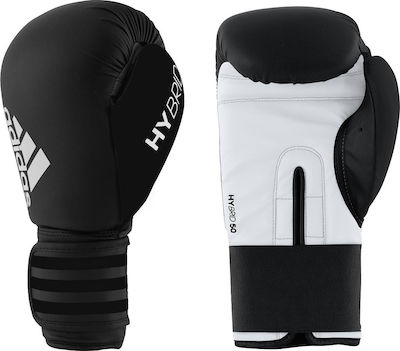 Adidas Hybrid 50 ADIH50 Synthetic Leather Boxing Competition Gloves Black