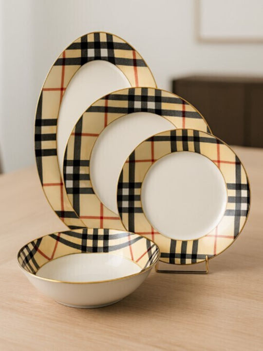 Burberry Beige Porcelain Dinnerware Set 20pcs