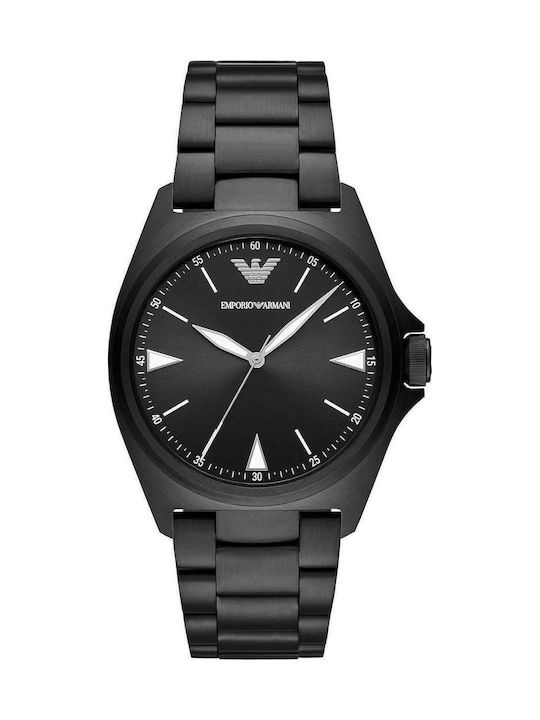 Emporio Armani Nicola Men's Watch 43mm Battery with Black Metal Bracelet
