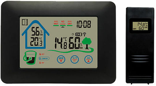 Denver WS-520 S0423119 Ασύρματος Μετεωρολογικός Σταθμός Ψηφιακός Επιτραπέζιος Μαύρος