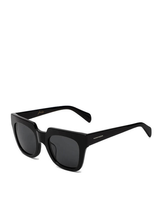 Hawkers Dark Row X Women's Sunglasses with Black Plastic Frame and Black Lens