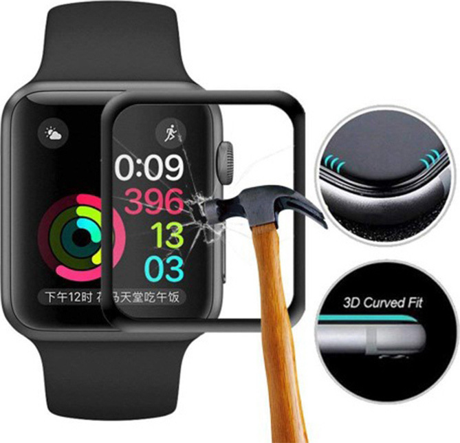 5D Full Face Tempered Glass Black Apple Watch Series 3 42mm Skroutz.gr
