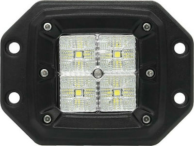 M-Tech Τετράγωνος Προβολέας Αυτοκινήτου LED Universal 10-32V 20W 8cm 1τμχ