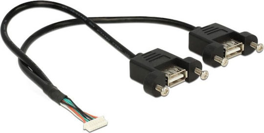 DeLock USB 2.0 pinheader female - 2x USB 2.0 female 0.25m Pinheader