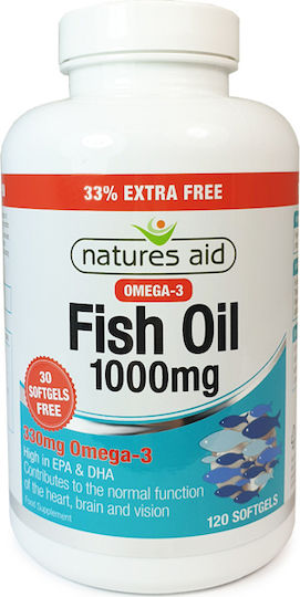 Natures Aid Omega 3 Fish Oil Ιχθυέλαιο 1000mg 120 κάψουλες