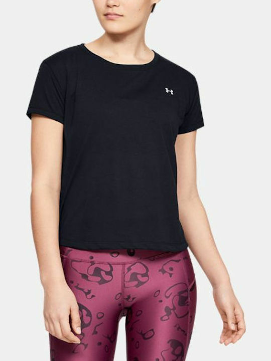 Under Armour UA Whisperlight Mesh Damen Sportlich T-shirt Schnell trocknend mit Transparenz Schwarz