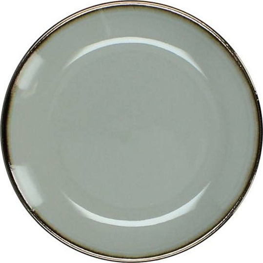 Zaros Πιάτο Stoneware Πιάτο Γλυκού Κεραμικό Γκρι με Διάμετρο 19.5cm