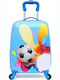 A2S Kids Soccer Ball Cabin Hard Suitcase Light Blue with 4 Wheels Height 45cm