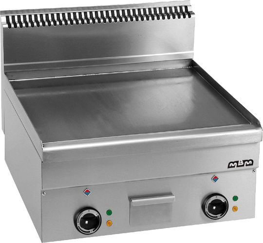 MBM EFT66LC Commercial Flat Top Electric Chromium Griddle with Flat Plate 7.5kW 60x60x27cm