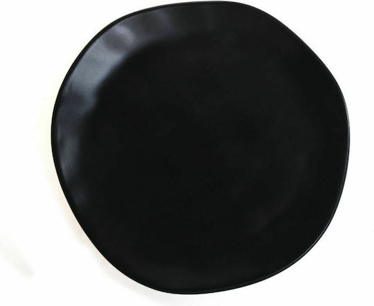 Marva Africa Plate Shallow Ceramic Black with Diameter 26cm
