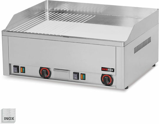 RM Gastro Electric Plite pentru gătit Crom 66x54x22cm 6kW cu Placă netedă și striată Redfox FTHRC60Ε