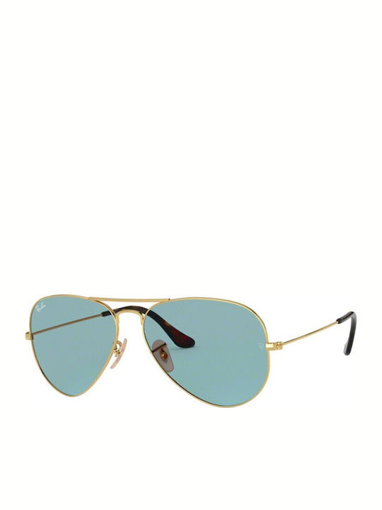 Ray Ban Aviator Unisex Sunglasses with Gold Met...