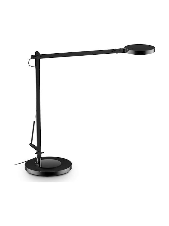 Ideal Lux Futura LED Office Lamp with Foldable Arm in Black Color