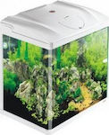 Sun-Sun HR-320 Acvariu de Pești cu Capacitate de 25lt cu Iluminare, Filtru și 32x23x38cm. Alb