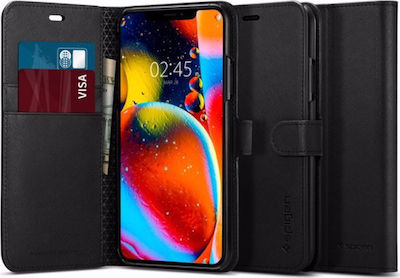 Spigen S Synthetic Leather Wallet Black (iPhone 11)