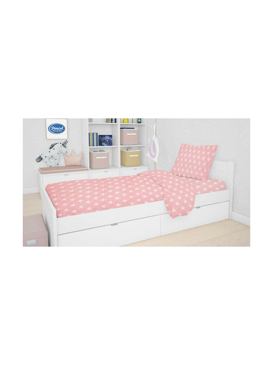 Dimcol Star Kids Duvet Cover Single Cotton Pink...