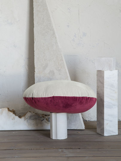 Nima Μαξιλάρι Καναπέ Velvety από 100% Βαμβάκι Red/Light Gray 45x45εκ.