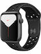 Apple Watch Series 5 Nike Aluminium 44mm Αδιάβροχο με Παλμογράφο (Μαύρο)