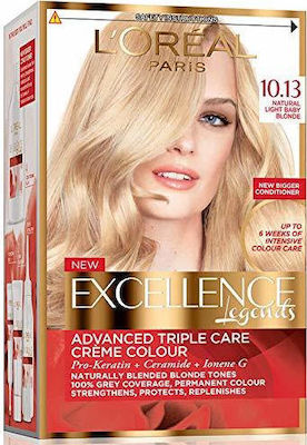 L'Oreal Paris Excellence Cream Colour Set Hair Dye 10.13 Natural Light Baby Blonde 48ml