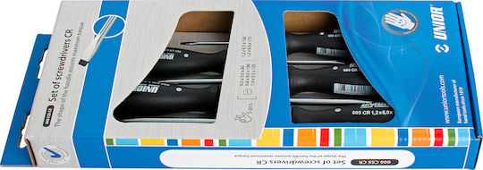 Unior Set of 5 Precision Screwdrivers for Slot and Cross CR 606CS5CR