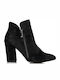 Envie Shoes Suede Women's Ankle Boots with High Heel Black