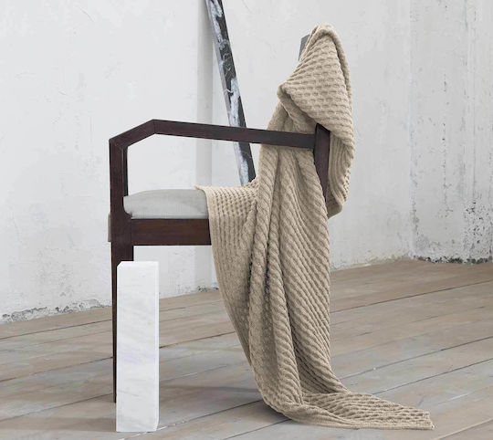 Nima Ribbon Piqué Decke Couch 130x170cm Linen