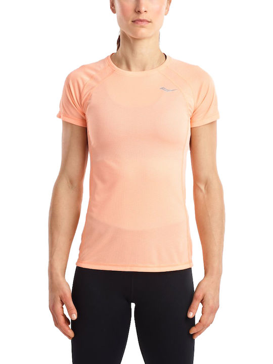 Saucony Hydralite Short Damen Sport T-Shirt Rosa