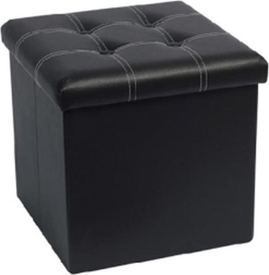 Stool For Living Room With Storage Space Black 38x38x38cm Stool For Living Room With Storage Space Black 38x38x38cm