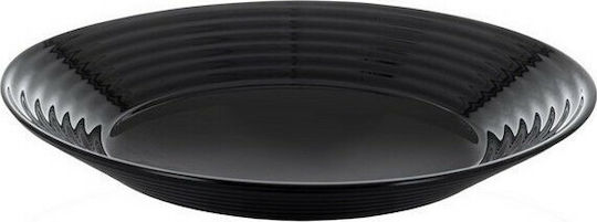 Luminarc Harena Plate Soup Glass Black with Diameter 23cm 6pcs