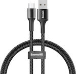 Baseus Halo Braided / LED USB 2.0 to micro USB Cable Μαύρο 0.5m (CAMGH-A01)
