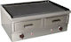 M&M equipment Elektrisches Kommerzielle Flachgrill Gusseisen 70x51x29cm 6.4kW mit Gerippten Grillplatte MM 7R 400V