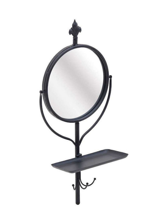 Inart Wall Mirror Oval with Black Metallic Frame 82x37cm 1pcs