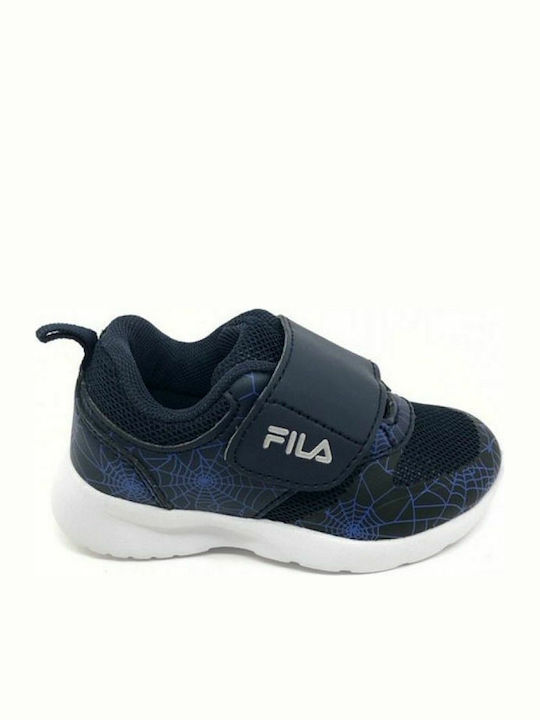 Fila Αθλητικά Παιδικά Παπούτσια Running Print Strap Infant με Σκρατς Navy Μπλε