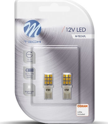 M-Tech Lămpi Autoturismului & Motocicletei T10 LED 12V 2W 2buc