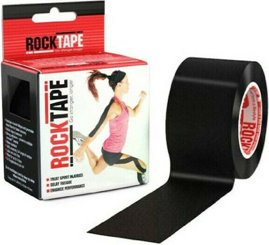 Rocktape Standard Regular Benzila de kinetoterapie 5cm x 5m Negru