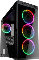 Kolink Horizon RGB Black Gaming Midi Tower Computer Case with Window Panel Black