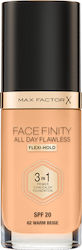 Max Factor Facefinity All Day Flawless 3-in-1 Machiaj lichid SPF20 62 Bej cald 30ml