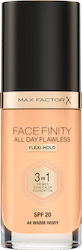 Max Factor Facefinity All Day Flawless 3-in-1 Flüssiges Make-up LSF20 44 Warm Ivory 30ml