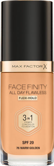 Max Factor Facefinity All Day Flawless 3-in-1 Liquid Foundation SPF20 76 Warm Golden 30ml