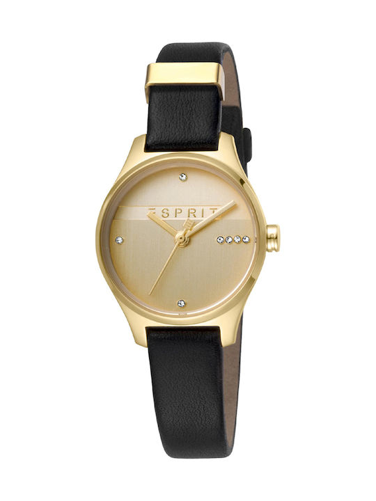 Esprit Uhr mit Schwarz Lederarmband ES1L054L0035