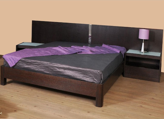 Natural Κρεβάτι King Size Ξύλινο A3006 για Στρώμα 180x200cm