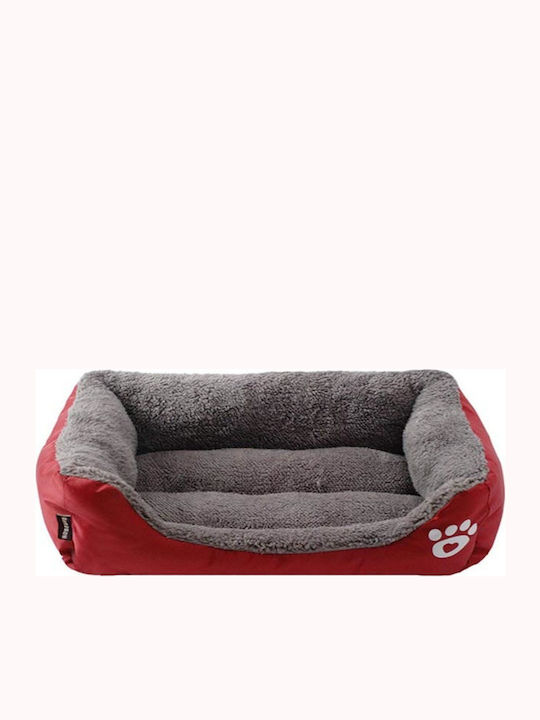 Καναπές-Κρεβάτι Σκύλου 2 Όψεων 4 Εποχών σε Κόκκινο χρώμα 80x65cm