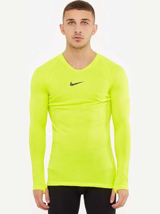 Nike Ανδρική Μπλούζα Dri-Fit Μακρυμάνικη Κίτρινη