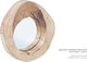 Bizzotto Bakur D28 Wall Mirror with Beige Wooden Frame Diameter 28cm 1pcs