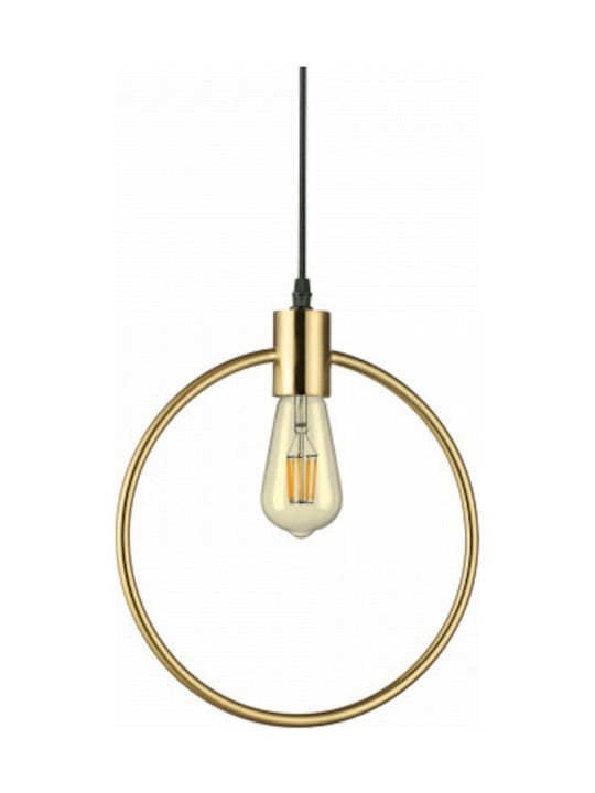 Ideal Lux ABC SP1 Round Pendant Light Single-Light for Socket E27 Gold